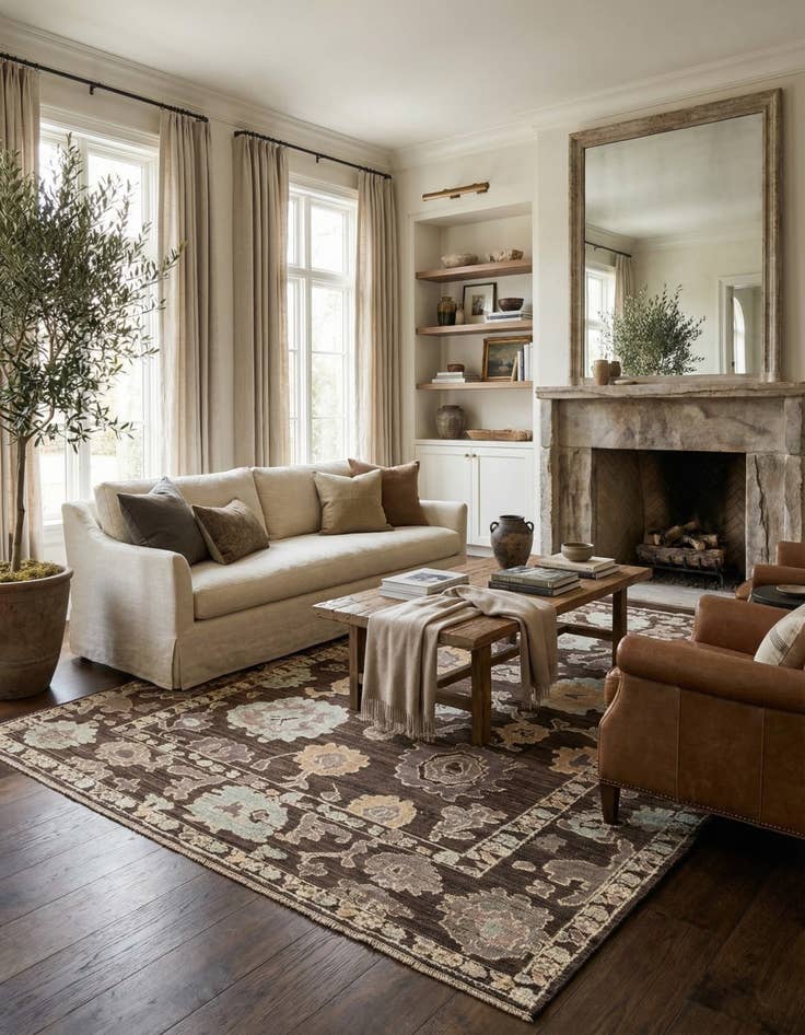 Detail image of 10' 3 x 14' 4  Hand Knotted Oushak Wool Rug