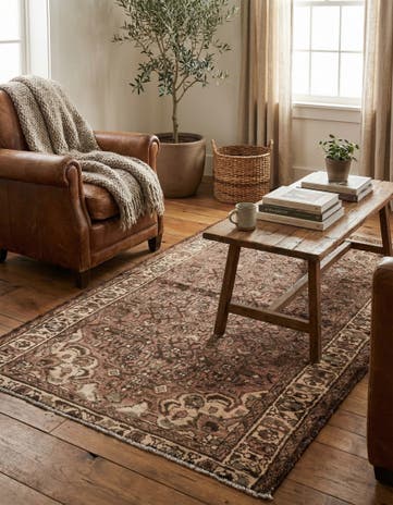 3' 7 x 6' 5 Hand Knotted Ultra Vintage Persian Wool Rug