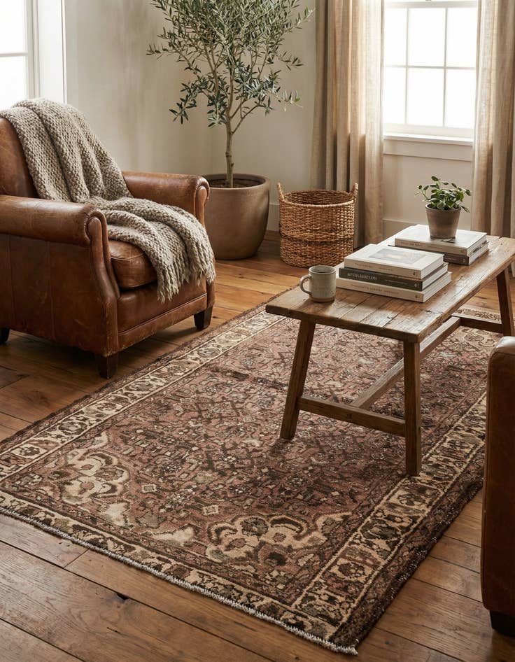 Detail image of 3' 7 x 6' 5  Hand Knotted Ultra Vintage Persian Wool Rug