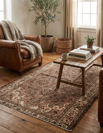 3' 7 x 6' 5 Hand Knotted Ultra Vintage Persian Wool Rug