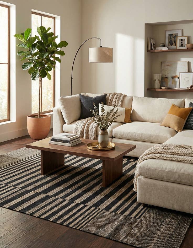 Detail image of 6' x 7' 7  Hand Woven Kilim Modern Wool Rug