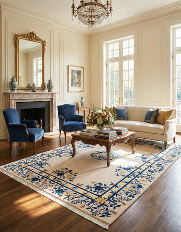 6' 2 x 9' 2 Hand Knotted Darya Wool Rug