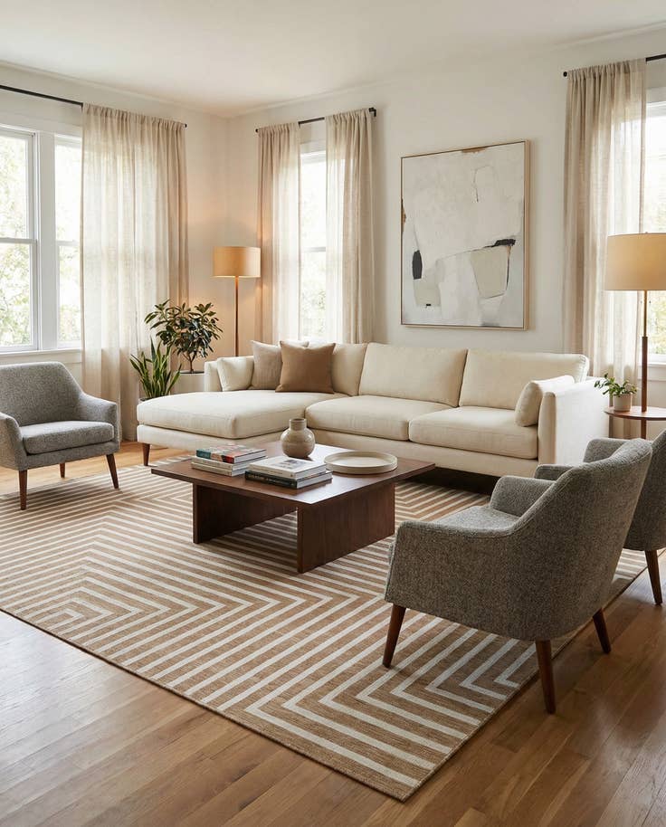 Detail image of 10' x 14' Easy-Clean Modern Indoor / Outdoor Rug