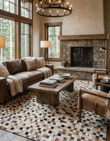 8' 1 x 9' 10 Cowhide Stocks Rug