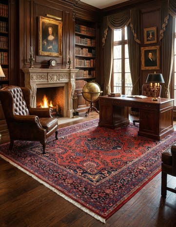 6' 7 x 9' 3 Mashad Wool Rug
