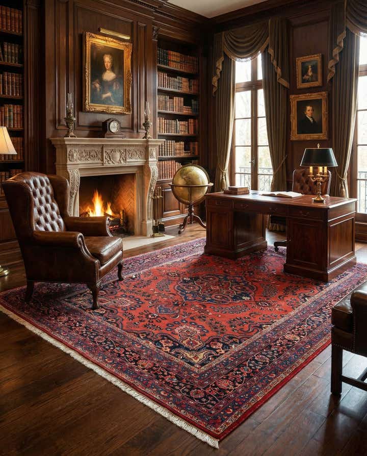 6' 7 x 9' 3 Mashad Wool Rug