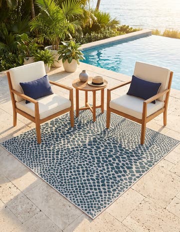 5' 3 x 5' 3 Easy-Clean Jill Zarin Indoor / Outdoor Square Rug