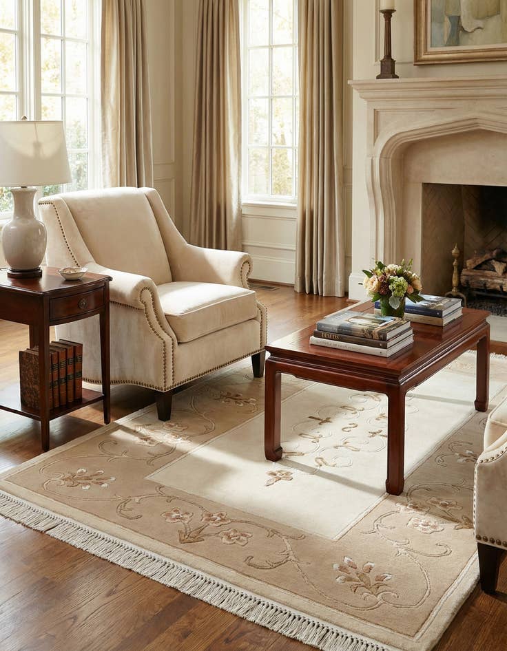 Detail image of 2' 8 x 5'  Hand Knotted Darya Rug