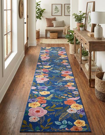 Blue Blossom Runner Rug
