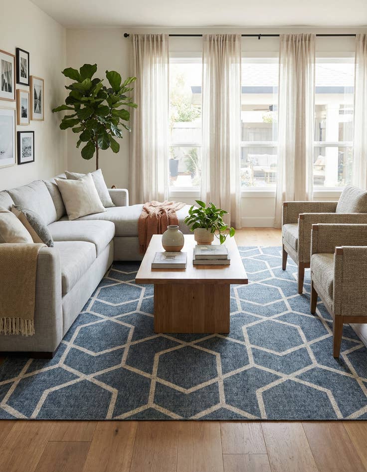 Detail image of 10' x 13' Eco Trellis Rug