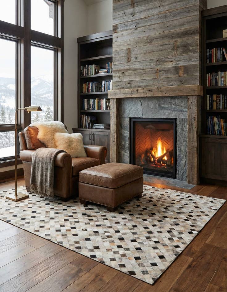 Detail image of  6' x 9' 1 Cowhide Stocks Rug