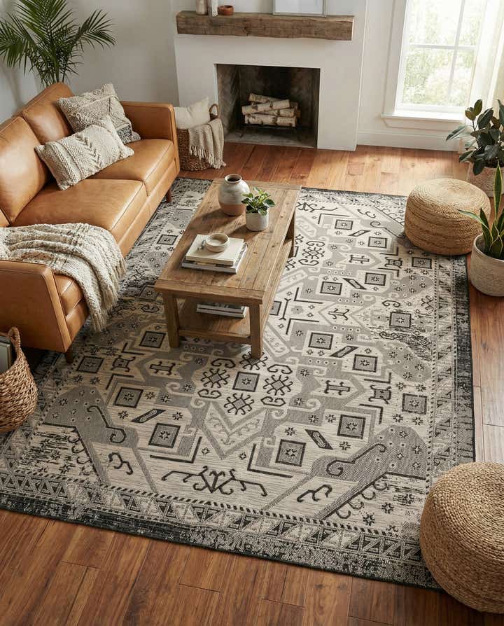 7' 10 x 10' Easy-Clean Aztec Indoor / Outdoor Rug