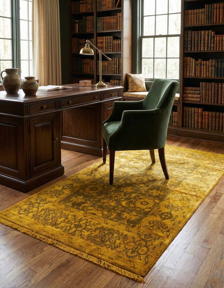 Detail image of 2' 8 x 5'  Hand Knotted Peshawar Ziegler Rug