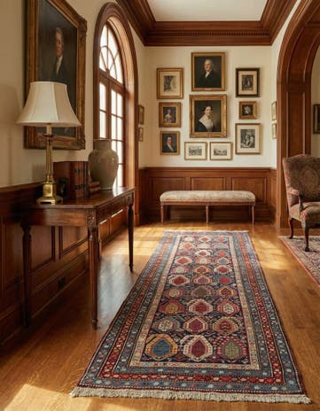 3' 10 x 9' 10 Hand Knotted Shirvan Wool Runner Rug
