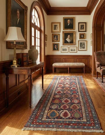 3' 10 x 9' 10 Hand Knotted Shirvan Wool Runner Rug