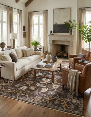 9' 3 x 12' 1 Hand Knotted Oushak Wool Rug