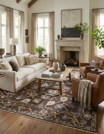 9' 3 x 12' 1 Hand Knotted Oushak Wool Rug