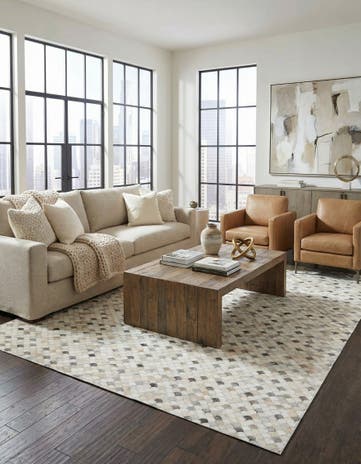 8' x 10' 1 Cowhide Leather Rug