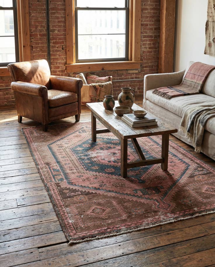 Detail image of 3' 3 x 5' 9 Hand Knotted Ultra Vintage Persian Wool Rug