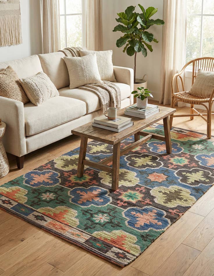 Detail image of 5' 1 x 8' Chenille Jute Rug