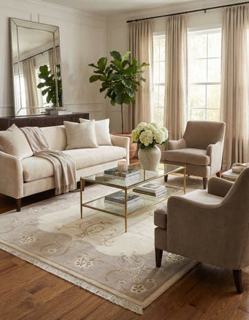 4' 11 x 6' 6 Hand Knotted Darya Wool Rug