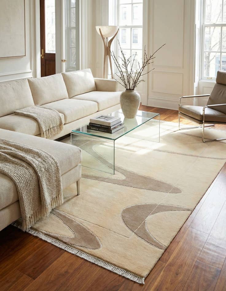 Detail image of 5' 8 x 8'  Hand Knotted Darya Wool Rug