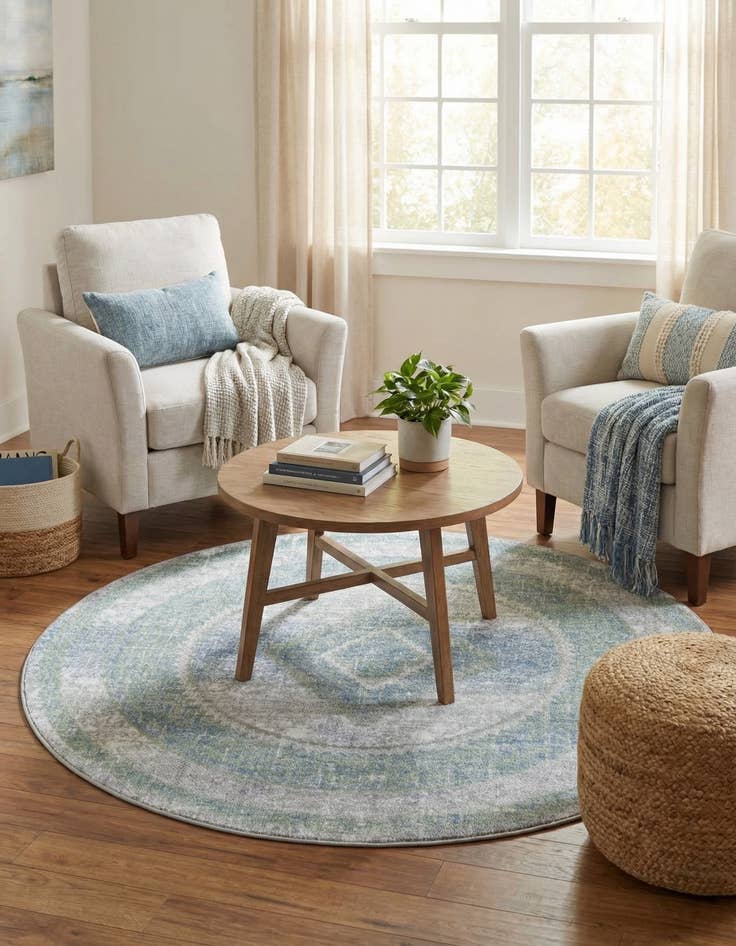 Detail image of 5' 3 x 5' 3 Kamala Washable Round Rug