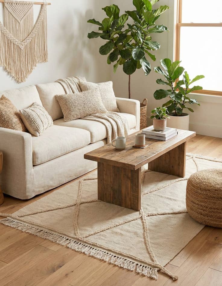 Detail image of 3' 4 x 4' 10  Hand Knotted Moroccan Wool Rug