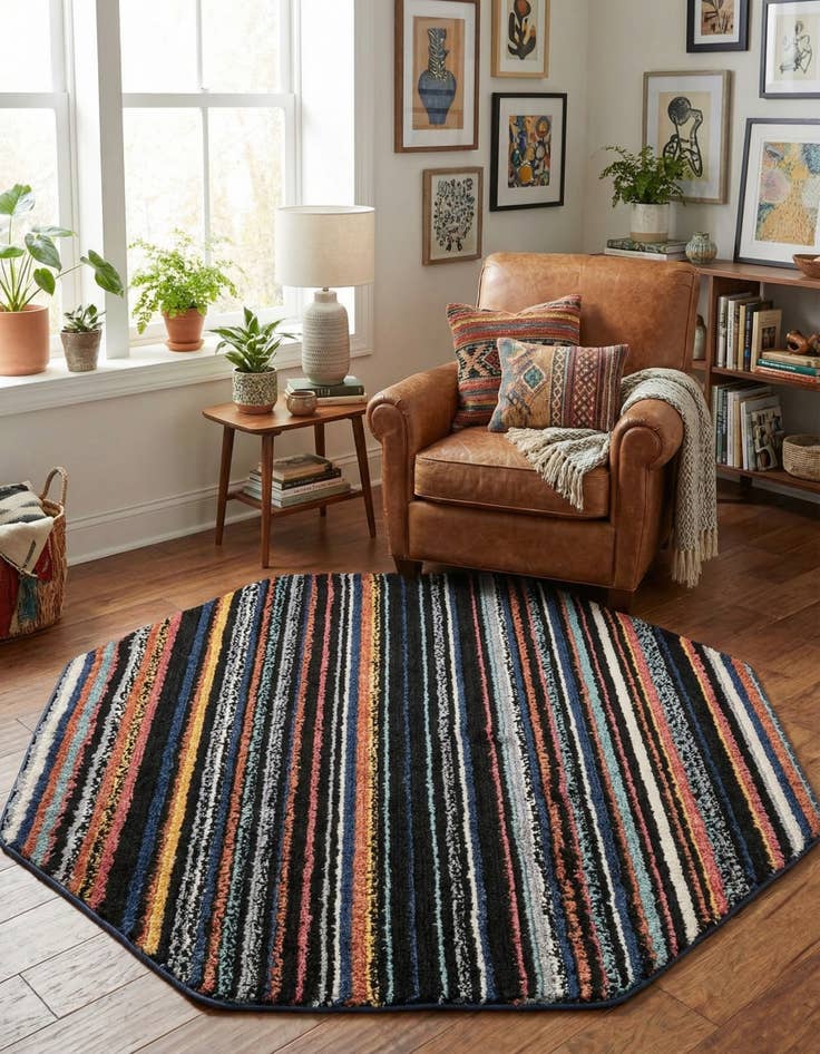 Detail image of  5' 3 x 5' 3 Tagine Octagon Rug