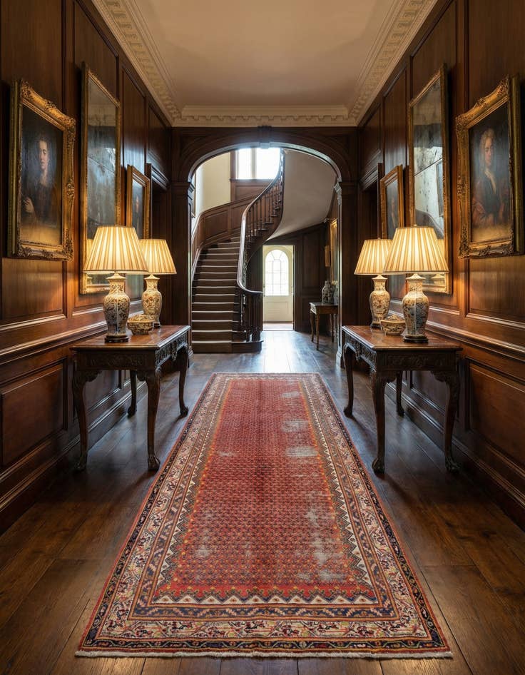 Detail image of  5' 8 x 10'  Hand Knotted Botemir Persian Wool Runner Rug