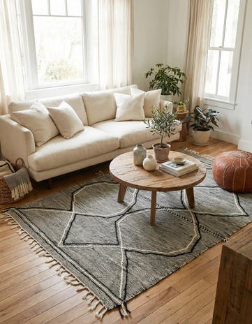 6' 5 x 9' 5 Hand Knotted Moroccan Wool Rug