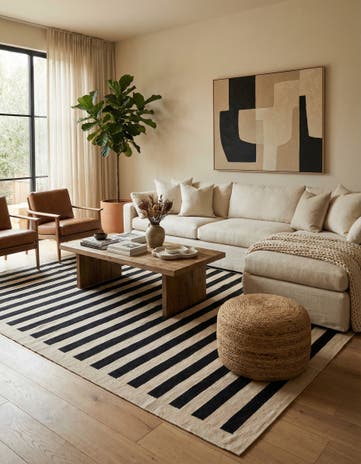 6' 8 x 9' 10 Hand Woven Kilim Modern Wool Rug