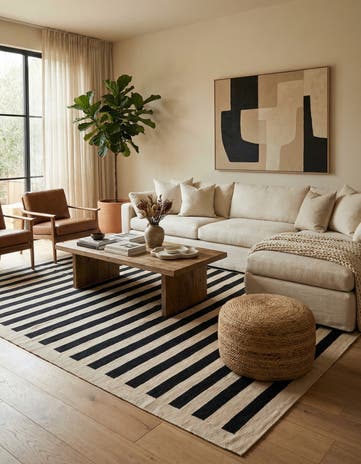 6' 8 x 9' 10 Hand Woven Kilim Modern Wool Rug