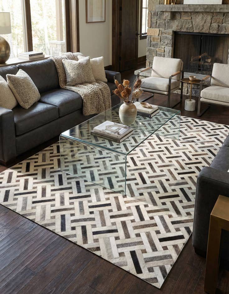 Detail image of  5' 1 x 8' 1 Cowhide Rug