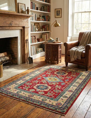 4' x 5' 5 Hand Knotted Kazak Rug