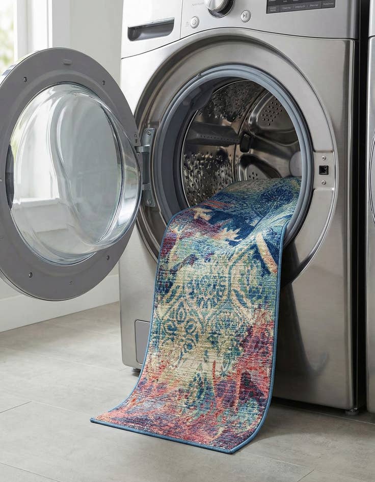 Detail image of 2' x 6'  Washable Coastal Indoor / Outdoor Runner Rug