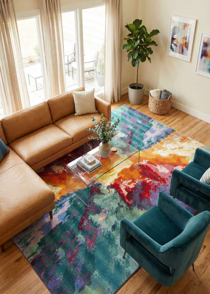 9' x 12' Easy-Clean Modern Indoor / Outdoor Rug
