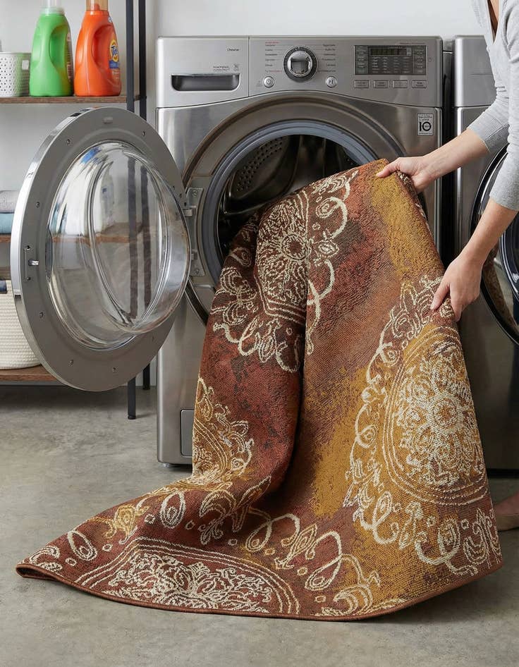 Detail image of  6' x 6'  Washable Modern Indoor / Outdoor Square Rug