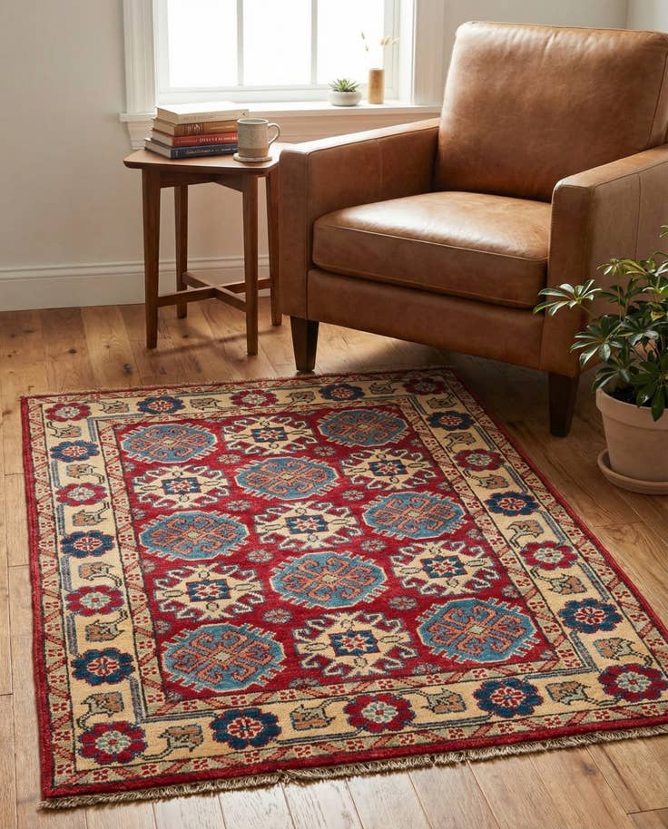Detail image of 2' 10 x 4' Hand Knotted Kazak Rug
