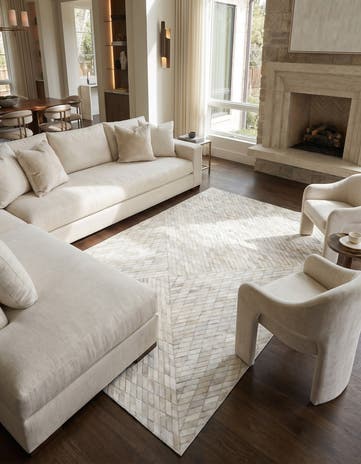 5' x 7' 9 Cowhide Leather Rug
