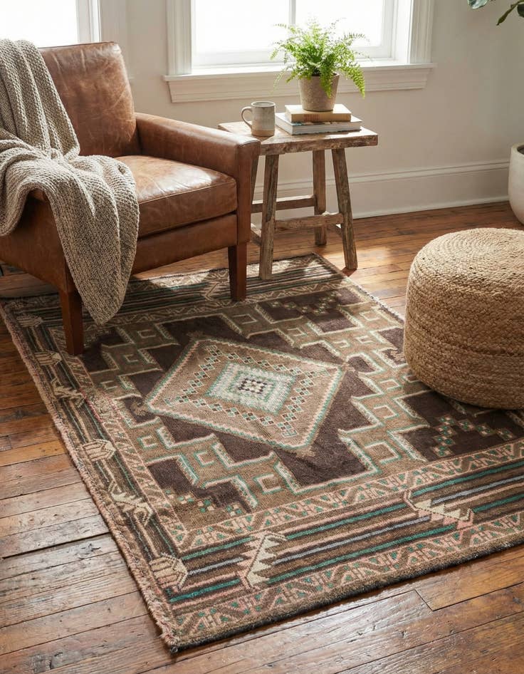 Detail image of 2' 7 x 3' 9  Hand Knotted Ultra Vintage Persian Wool Rug