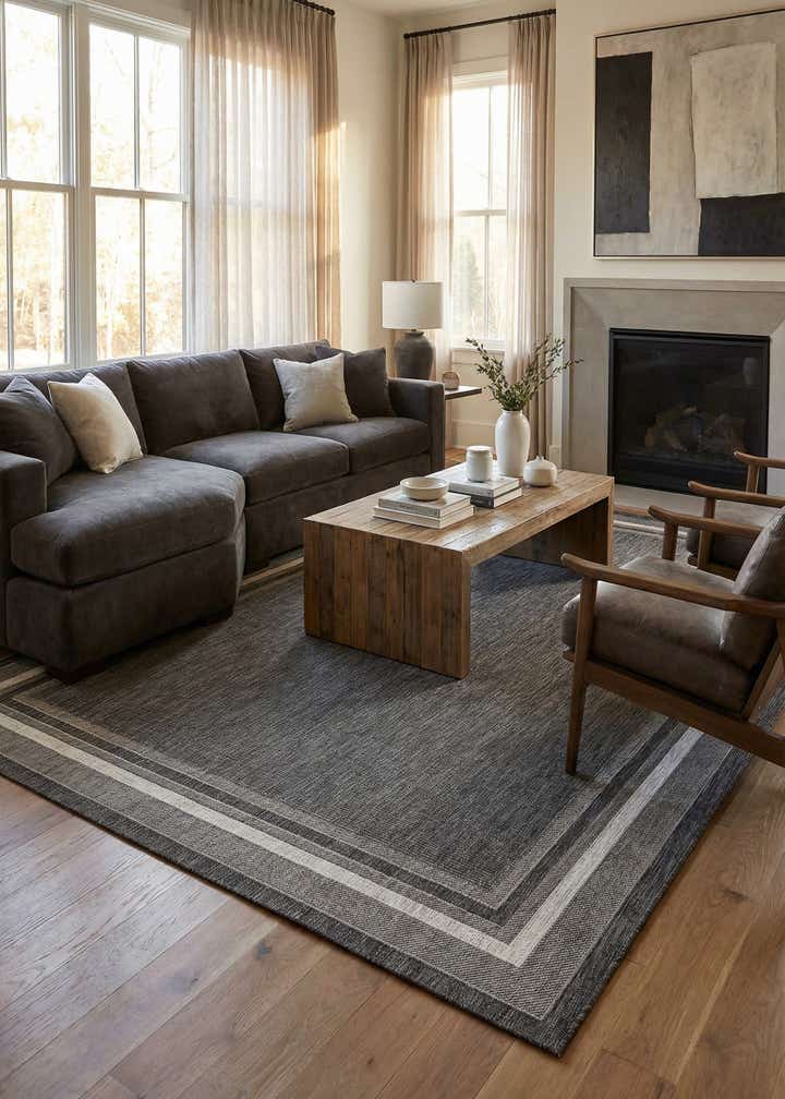 10' x 14' Easy-Clean Border Indoor / Outdoor Rug