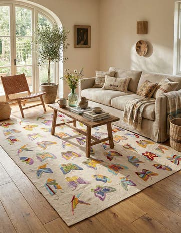 5' 8 x 7' 3 Hand Woven Kilim Suzani Wool Rug