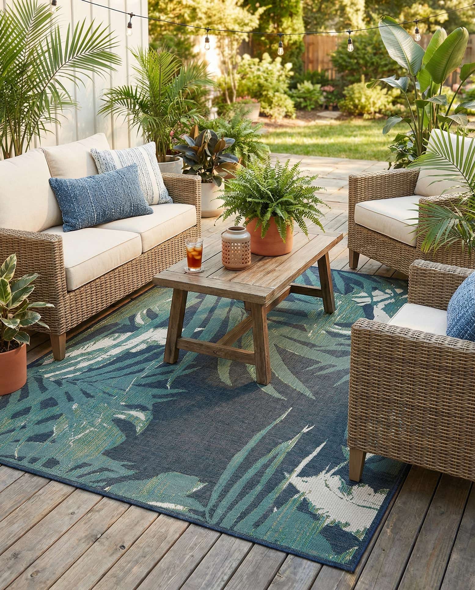 7' 10 x 7' 10 Easy-Clean Baja Indoor / Outdoor Square Rug
