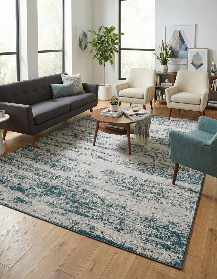 Detail image of 10' x 14'  Washable Modern Indoor / Outdoor Rug