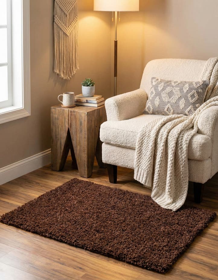 2' x 3' Solid Shag Rug