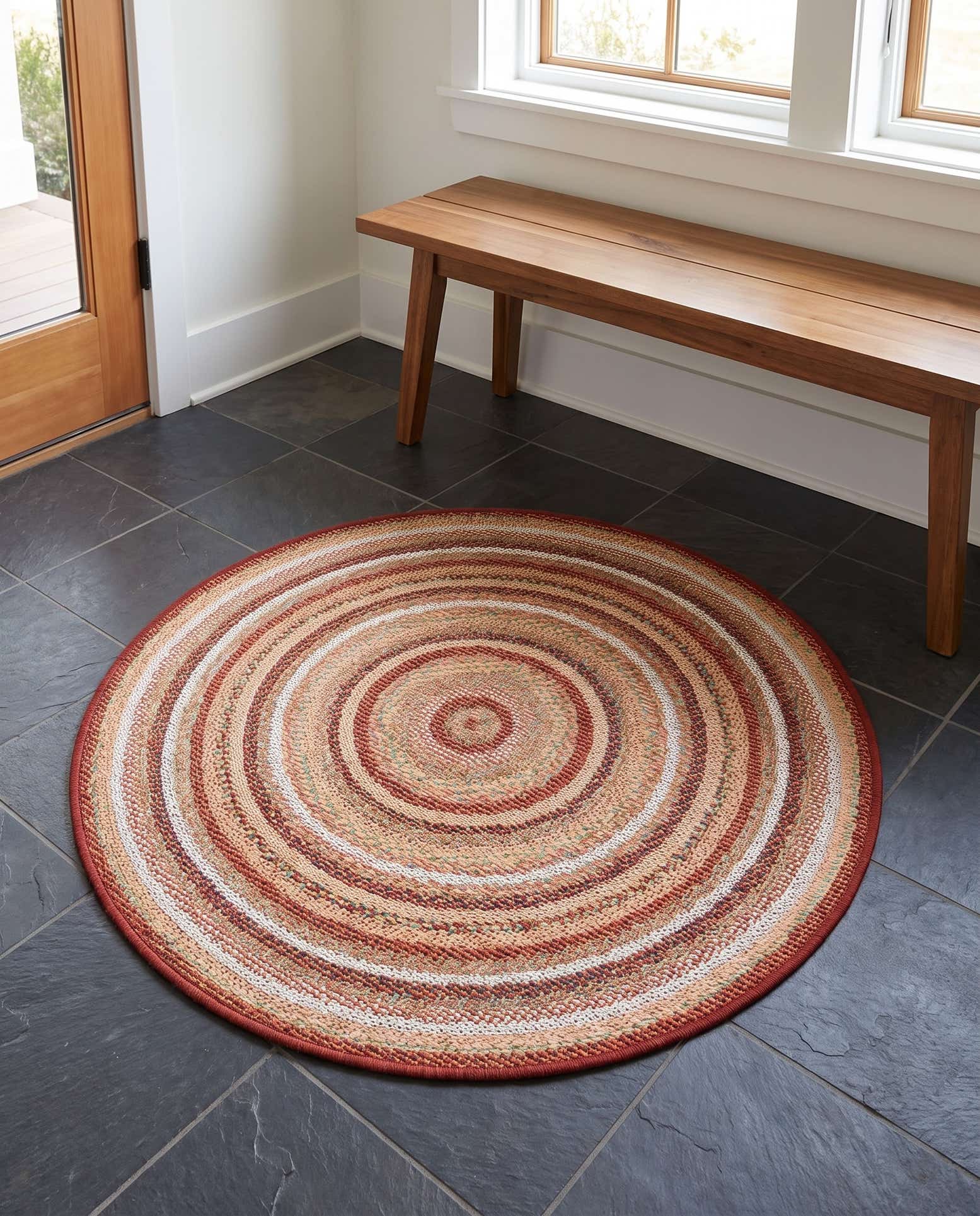 3' 3 x 3' 3 Easy-Clean Baja Indoor / Outdoor Round Rug