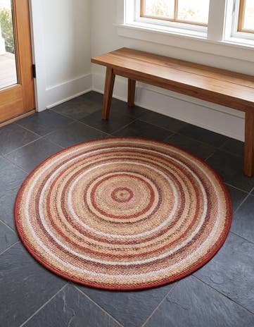 3' 3 x 3' 3 Easy-Clean Baja Indoor / Outdoor Round Rug