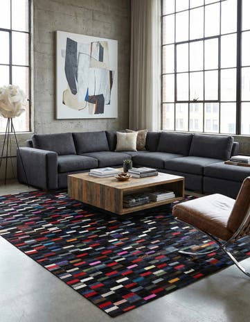 5' 2 x 7' 11 Cowhide - Patchwork Rug