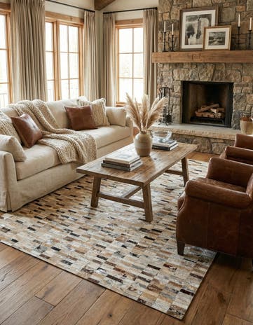 5' 2 x 7' 10 Cowhide - Patchwork Rug